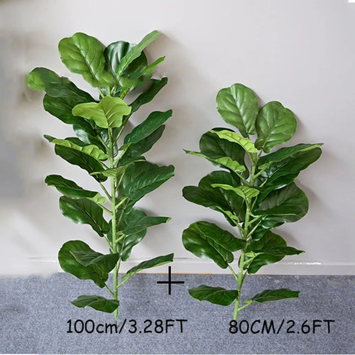 6.5FT Large Artificial Ficus Tree Branch Fake Green Plants Palm Leafs