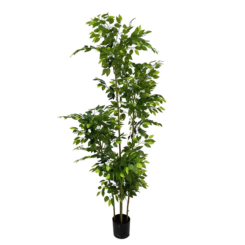 6.5FT Large Artificial Ficus Tree Branch Fake Green Plants Palm Leafs