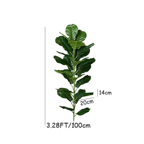 6.5FT Large Artificial Ficus Tree Branch Fake Green Plants Palm Leafs