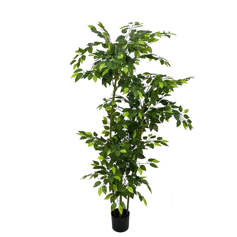 6.5FT Large Artificial Ficus Tree Branch Fake Green Plants Palm Leafs