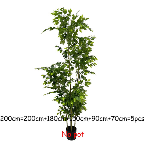 6.5FT Large Artificial Ficus Tree Branch Fake Green Plants Palm Leafs