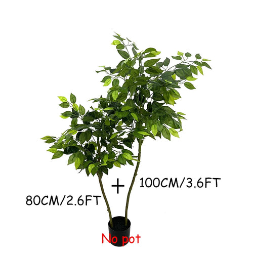 6.5FT Large Artificial Ficus Tree Branch Fake Green Plants Palm Leafs