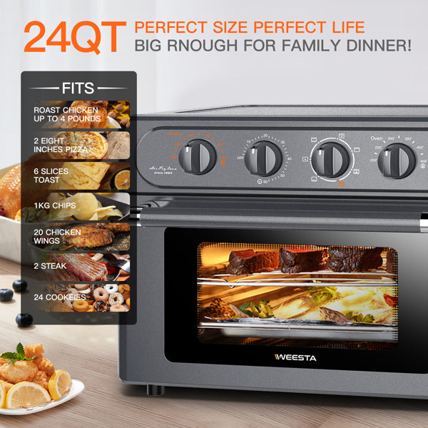 7-In-1 Air Fryer Toaster Oven 24 Quart Convection Oven Toaster