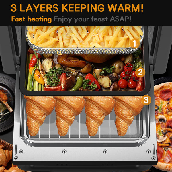 19QT 1300W Air Fryer Toaster Oven 5-In-1 Convection Oven